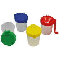 Wasserbecher mit Deckel und Auslaufschutz, 4 Farben Wasserbecher mit Deckel und Auslaufschutz, 4 Farben