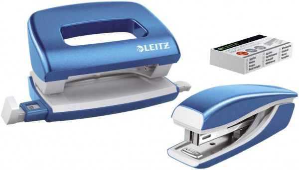 Leitz Sparset Locher und Heftgerät blau