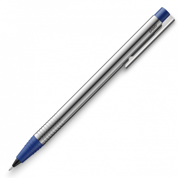 LAMY logo Druckbleistift 0,7mm aus mattiertem Edelstahl blau