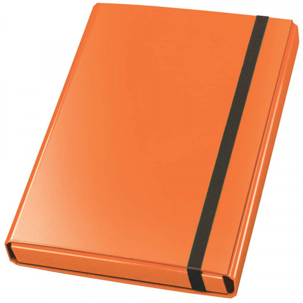 Heftbox DIN A4 Pappe mit Gummiband orange