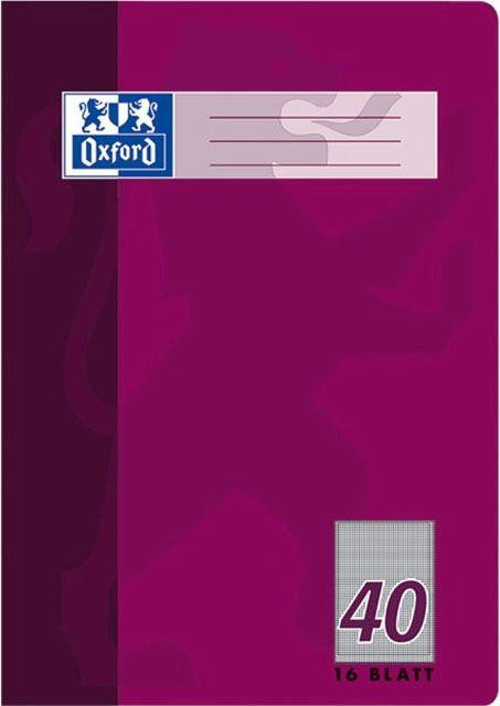 Heft A4 16 Blatt Lineatur 40 kariert mit Umrandung Oxford