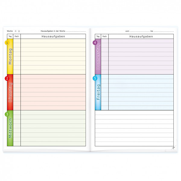Hausaufgabenheft Grundschule 2018/2019 – A5 Mit Frosch-Motiv, Inkl. Stundenplan & Lerntipps