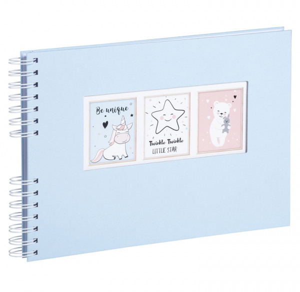 Fotoalbum für Kinder sweet blau 50 weiße Seiten 32x22 cm Spirale_1