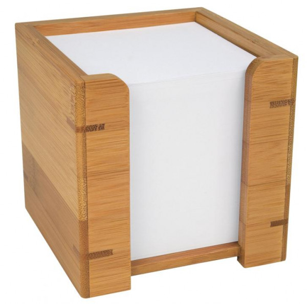 Wedo Zettelbox Bambus mit 900 Blatt Papier