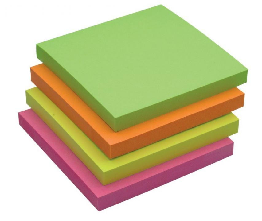 Gelb/Grün/Orange Q-Connect Haftnotizen Quick Notes Brilliantfarben, 75 X 75 Mm
