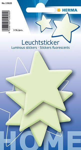 Herma Leuchtsticker Stern 3 Stück