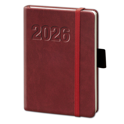 bsb Buchkalender "V-book" 1 Wochen / 2 Seiten A6 bordeaux