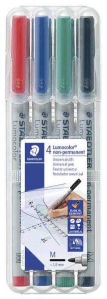 4 Folienstifte Staedtler Lumocolor non permanent M