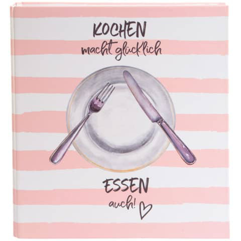 Rezeptordner Kochen macht glücklich 21 x 24 cm inkl. 25 Einlagen